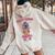 Crazy Proud Always Loud Baseball Mom Messy Bun Women Oversized Hoodie Back Print Sand