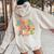 Good Vibes Only Peace Sign Love 60S 70S Retro Groovy Hippie Women Oversized Hoodie Back Print Sand