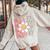 Groovy Daddy Matching Family Birthday Party Daisy Flower Women Oversized Hoodie Back Print Sand