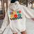 Be Kind Retro Groovy Checkered Inspirational Women Oversized Hoodie Back Print Sand