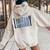 Librarian Vintage Book Reader Library Assistant Women Oversized Hoodie Back Print Sand