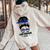 Messy Bun Cape Verdean Girl & Cape Verde Flag Glasses Bhm Women Oversized Hoodie Back Print Sand