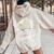 Oyster Shucker Oyster Farmer Mother Shucker Women Oversized Hoodie Back Print Sand