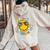 Pre K School Field Trip Vibes Groovy Field Day 2024 Women Oversized Hoodie Back Print Sand