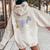 Pumping Mama Trio Breastfeeding Postpartum Nursing New Mom Women Oversized Hoodie Back Print Sand