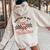 Retro Groovy Coffee Is My Valentine Day Coffee Lover Womens Women Oversized Hoodie Back Print Sand