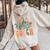 Retro Groovy Floral Coach Wildflower For Women Women Oversized Hoodie Back Print Sand