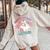 Retro Pink Christmas Santa's Favorite Labor & Delivery Nurse Women Oversized Hoodie Back Print Sand