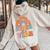 Seven Is A Vibe 7Th Birthday Rainbow Groovy Boys Girls Women Oversized Hoodie Back Print Sand