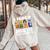 Super Hero Teacher Apparel I Teach Pre-K Superheroes Women Oversized Hoodie Back Print Sand