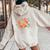 Vintage Tattoo Rose Flower Youth Women Oversized Hoodie Back Print Sand