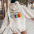 In World Where You Can Be Anything Be Kind Positive Rainbow Women Oversized Hoodie Back Print Sand