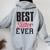 Best Sister Ever Sister Sis Sibling Brother Fun Women Oversized Hoodie Back Print Sport Grey