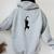 Cat Silhouette For Cat And Animal Lovers Cats Mom And Dad Women Oversized Hoodie Back Print Sport Grey