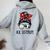 Classy Lil Sister Life Soccer Messy Bun Baseball Game Day Women Oversized Hoodie Back Print Sport Grey