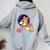 Demigirl Corgi In Space Trans Pride Women Oversized Hoodie Back Print Sport Grey