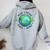 Earth Day Teacher Environment Day Recycle Earth Day Women Oversized Hoodie Back Print Sport Grey