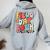 Field Day Bruh Groovy Saying Field Day 2024 Teacher Women Oversized Hoodie Back Print Sport Grey