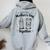 Our First Together Matching Retro Vintage Women Oversized Hoodie Back Print Sport Grey