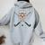 Girls High School Field Hockey Flower Sugar Skull Women Oversized Hoodie Back Print Sport Grey