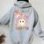 Happy Easter For Girls Groovy Hippie Face Bunny Women Oversized Hoodie Back Print Sport Grey