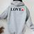 Happy Valentines Day Red Heart Love Cute V-Day Kid Women Oversized Hoodie Back Print Sport Grey