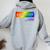 Kansas City Kansas Vintage Lgbtqai Rainbow Women Oversized Hoodie Back Print Sport Grey