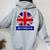 Northumberland English County Name Union Jack Flag Women Oversized Hoodie Back Print Sport Grey