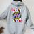 Queen Of Hearts Feminist For Playing Cards Women Oversized Hoodie Back Print Sport Grey