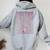 Rainbow Cute Unicorn Graffiti Women Oversized Hoodie Back Print Sport Grey