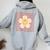 Retro Groovy Happy Face 100 Days Of School Cute 100Th Day Women Oversized Hoodie Back Print Sport Grey