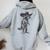 Vintage Raccoon Cowboy Cowgirl Trash Panda Western Country Women Oversized Hoodie Back Print Sport Grey