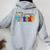 In World Where You Can Be Anything Be Kind Positive Rainbow Women Oversized Hoodie Back Print Sport Grey