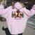 Double Blessed Mom Of Twins Woman Junenth Mother's Day Women Oversized Hoodie Back Print Light Pink