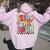 Field Day Bruh Groovy Saying Field Day 2024 Teacher Women Oversized Hoodie Back Print Light Pink