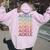 First Name Adele Italian Girl Retro Name Tag Groovy Party Women Oversized Hoodie Back Print Light Pink