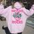 Our Flock Rocks Flamingo Matching Family Vacation Group Women Oversized Hoodie Back Print Light Pink