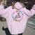 Floral 91 Years Loved 91St Birthday For Grandma Women Women Oversized Hoodie Back Print Light Pink