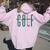 Golf Mom Crewneck Master Golf Girls Women Oversized Hoodie Back Print Light Pink