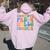 Groovy Goodbye Pre-K Hello Summer Last Day Of School Women Oversized Hoodie Back Print Light Pink