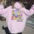 Groovy Happy Last Day Of School Para Life Women Oversized Hoodie Back Print Light Pink