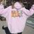 Groovy Mama Retro Mom Matching Family 1St Birthday Party Women Oversized Hoodie Back Print Light Pink
