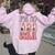 I'm So Egg-Stra Cute Bunny Egg Hunt Retro Groovy Easter Day Women Oversized Hoodie Back Print Light Pink