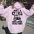 Just A Girl Who Loves Tractors Farmer Women Oversized Hoodie Back Print Light Pink