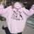 Be Kind To Every Kind Pig Women Oversized Hoodie Back Print Light Pink