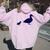 Mama Duck 1 Duckling Animal Family B Women Oversized Hoodie Back Print Light Pink