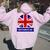 Northumberland English County Name Union Jack Flag Women Oversized Hoodie Back Print Light Pink