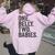 One Belly Two Babies Mom Of Twins Quote Saying Meme Women Oversized Hoodie Back Print Light Pink