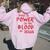 There Is Power In The Blood Of Jesus Christian Women Oversized Hoodie Back Print Light Pink