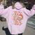 Retro Christmas Disco Ball Groovy Ho Ho Ho Santa Hat Xmas Women Oversized Hoodie Back Print Light Pink